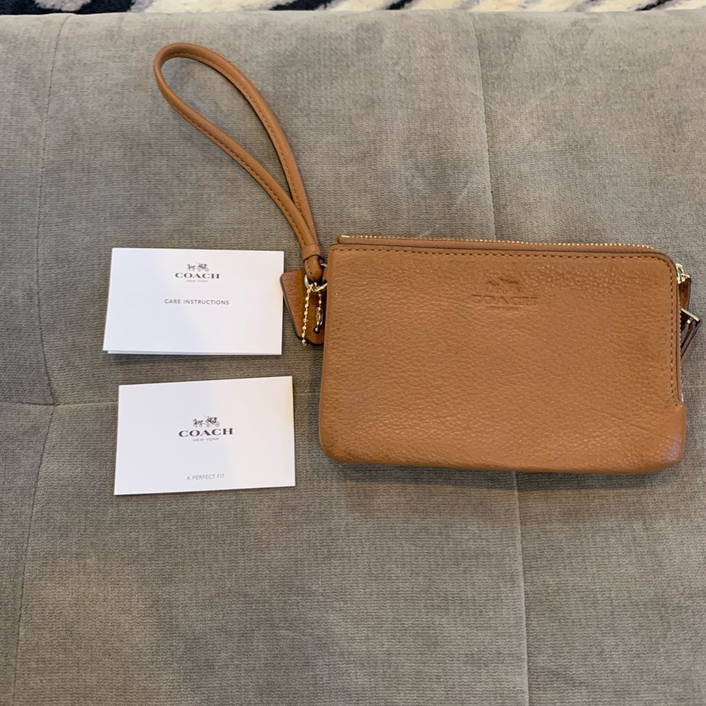 Brown coach wristlet